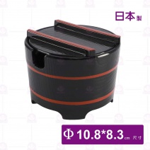 【日本製】薑片放置盒(黑配紅)(桶型)-Φ10.8x8.3cn