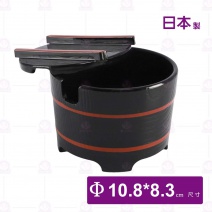 【日本製】薑片放置盒(黑配紅)(桶型)-Φ10.8x8.3cn