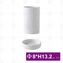 陶瓷筷子桶+瀝水架(白)-Φ8xH13.2cm