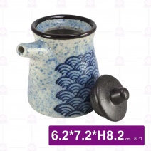 日式浪紋醬油壺-6.2x7.2xH8.2cm