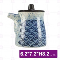 日式浪紋醬油壺-6.2x7.2xH8.2cm