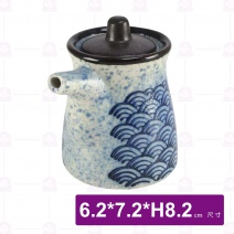 日式浪紋醬油壺-6.2x7.2xH8.2cm