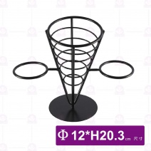 斜口錐型雙孔炸物籃
