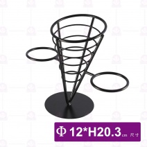 斜口錐型雙孔炸物籃