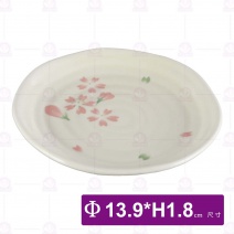 紅櫻花5.75吋荷口平盤-Φ13.9xH1.8cm