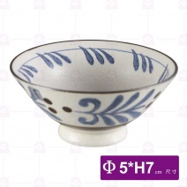 手繪圖滕6吋高台丸井-Φ5xH7cm