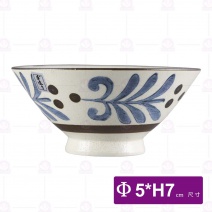 手繪圖滕6吋高台丸井-Φ5xH7cm