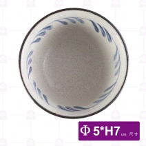 手繪圖滕6吋高台丸井-Φ5xH7cm