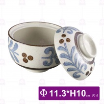 手繪圖滕4吋蓋碗-Φ11.3xH10cm