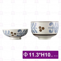手繪圖滕4吋蓋碗-Φ11.3xH10cm