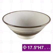 日荒引手繪7吋茶漬碗-Φ17.5xH7cm