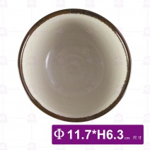 日荒引手繪飯碗(大)-Φ11.7xH6.3cm
