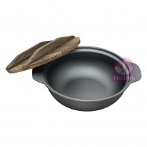 【菊川本味】鑄鐵焗飯鐵煲+-燒杉蓋 24cm/YY2136