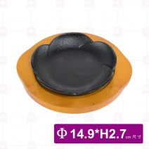 【組】333-15梅花小碟-鐵盤+木板  14.9xH2.7cm