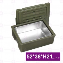 【組】一體保溫餐箱(深綠)+0格飯箱身+飯箱凹蓋
