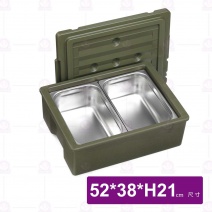 【組】一體保溫餐箱(深綠)+1/2獨立盆+獨立盆平蓋