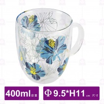 雙層玻璃馬克杯(藍情夢色)-400ml