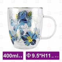 雙層玻璃馬克杯(藍情夢色)-400ml