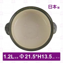 萬古燒南蠻玻璃耐熱深砂鍋(附蓋)7號-1.2L