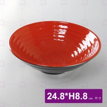 M3078拉麵碗(紅黑)-Φ24.8xH8.8cm