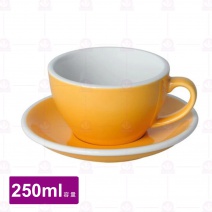 【LOVERAMICS愛陶樂】蛋形卡布杯盤組-黃色 250cc