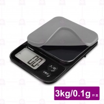 dretec｜速量型電子料理秤-黑色-3kg/0.1g