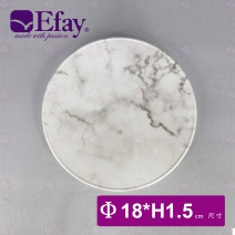 【Efay】美食雙面圓板白大理石紋-7吋