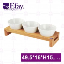 【Efay】高腳三格竹韻拖盤架-49.5x16xH15cm