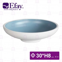 【Efay】太極 12吋圓碗(煙藍)-Φ30xH8cm