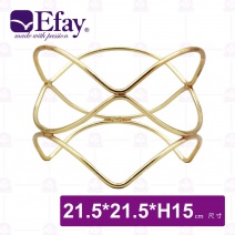 【Efay】3D止滑圓展示架 6吋波浪舞(金)-21.5x21.5xH15