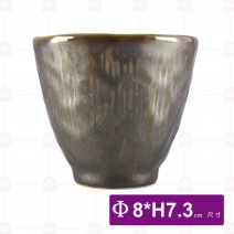 碳金石紋茶杯-Φ8xH7.3cm