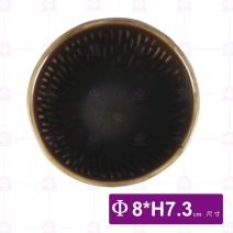 碳金石紋茶杯-Φ8xH7.3cm