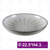 9吋 淺水盤-傘紋(綠)-Φ22.5xH4.3cm