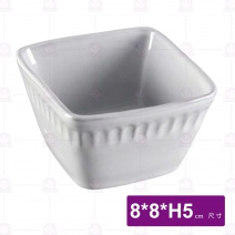 3.25吋方缽(灰白)-8x8xH5cm