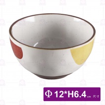 紅黃點 4.75吋碗-Φ12xH6.4cm