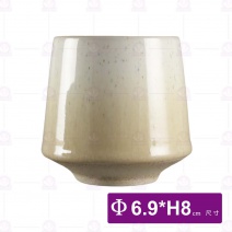 尖湯吞(黃)-Φ6.9xH8cm