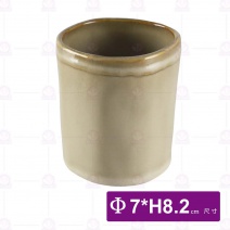 手捏湯吞(棕)-Φ7xH8.2cm