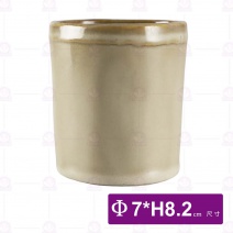 手捏湯吞(棕)-Φ7xH8.2cm