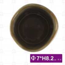 手捏湯吞(棕)-Φ7xH8.2cm