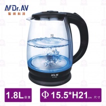 【Dr.AV】五星級淨透玻璃快煮壺-1.8L
