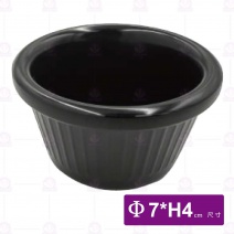 【HS】SK12 陶面線條沾醬杯 2.8吋(黑)(48入/盒)