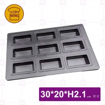 【三能】UN11016 6連方型模(800系列不沾)-30x20xH2.1c