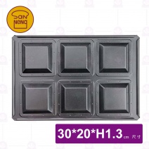 【三能】UN11017 6連方型模(800系列不沾)-30x20xH1.3c