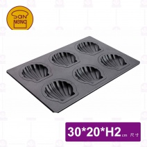 【三能】UN11018 6連扇貝瑪德蓮模(800系列不沾)-30x20