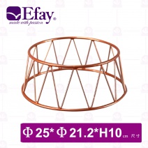 【Efay】3D止滑圓展示架皇冠紅銅色-4吋