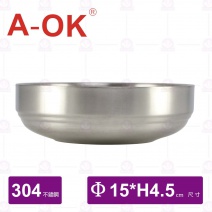 【A-OK】304韓式雙層碟-Φ15cm