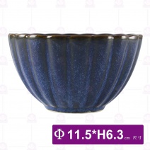 菊花深碗窯變藍4.5吋-Φ11.5xH6.3cm