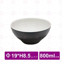 【台灣美耐】K11008旋型圓碗桃山內白外黑(6入/盒)