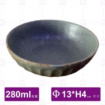 【日本製】H5858-02B 粗條紋陶瓷5吋缽(藍)-280ml