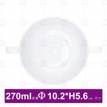 【全國磁器】TA280C 白色雙耳湯碗5吋-270ml